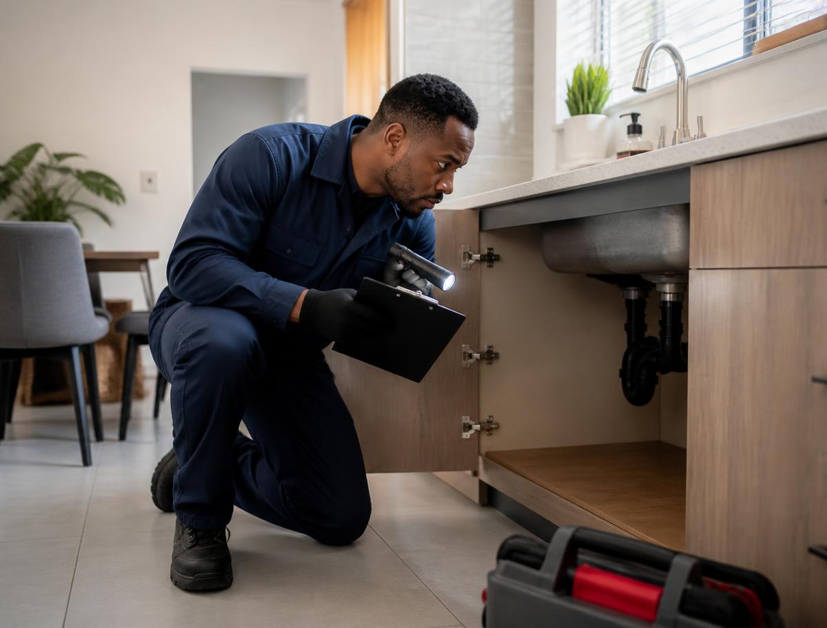 Kwasola technician inspecting a property